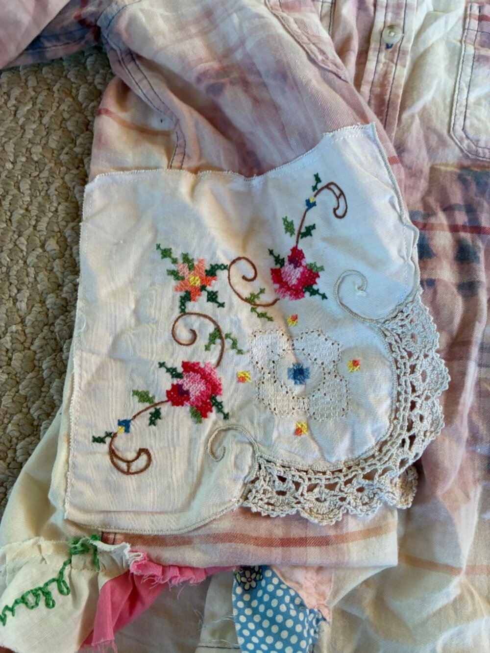 DragonFly Dreams Small Cotton Upcycled Button Up Shirt Women's Embriodered - Picture 6 of 7